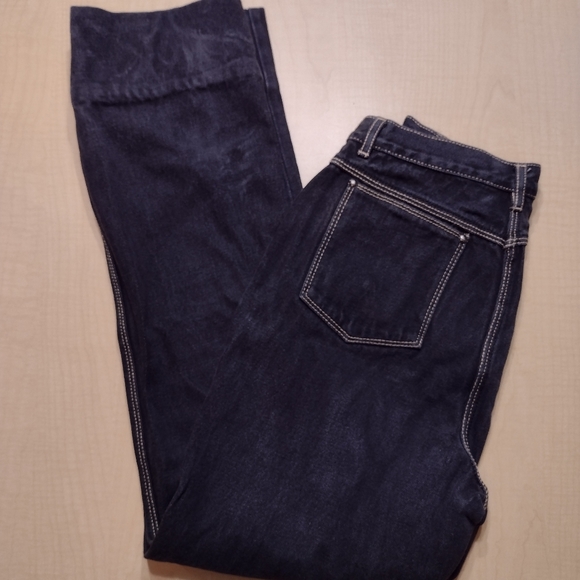 Vintage Gloria Vanderbilt High Rise Vintage 70's Black Gold Stitching Mom Jeans - Picture 4 of 15